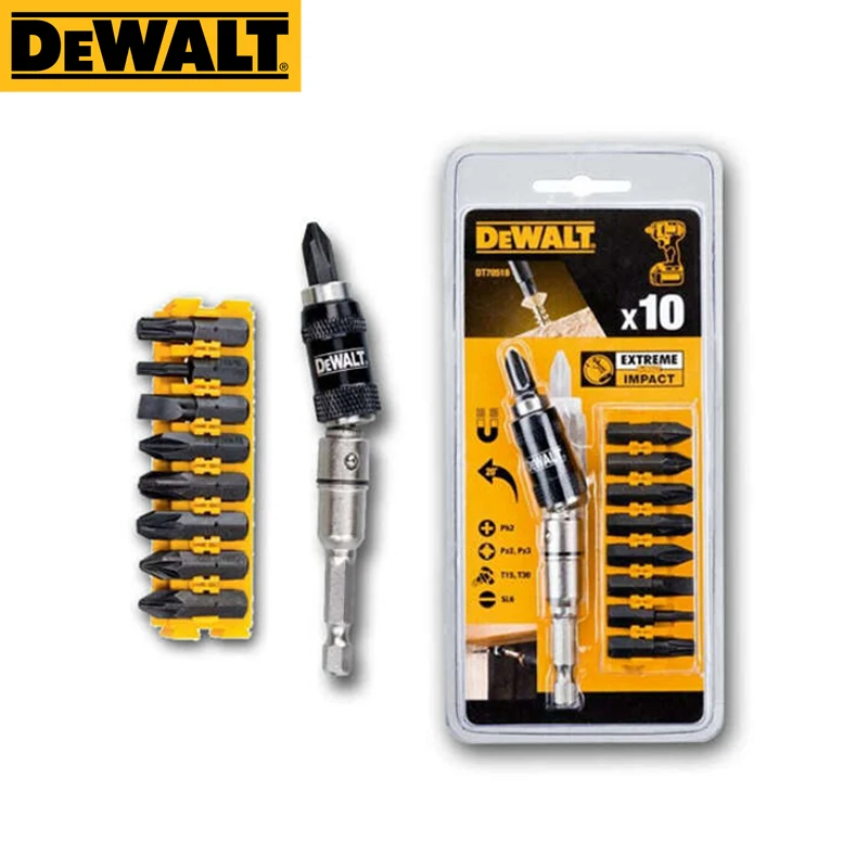 

DEWALT Set of 10 Piece with Pivotal Insert Holder Strong Magnetic Corner Connecting Rod Extended Power Tool Accessoriess DT70518
