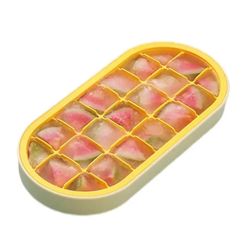 

Поднос для кубиков льда, легко снимающийся Гибкий Силиконовый поднос для кубиков льда 21 дюйм со съемной крышкой, поднос для кубиков льда 21 я...