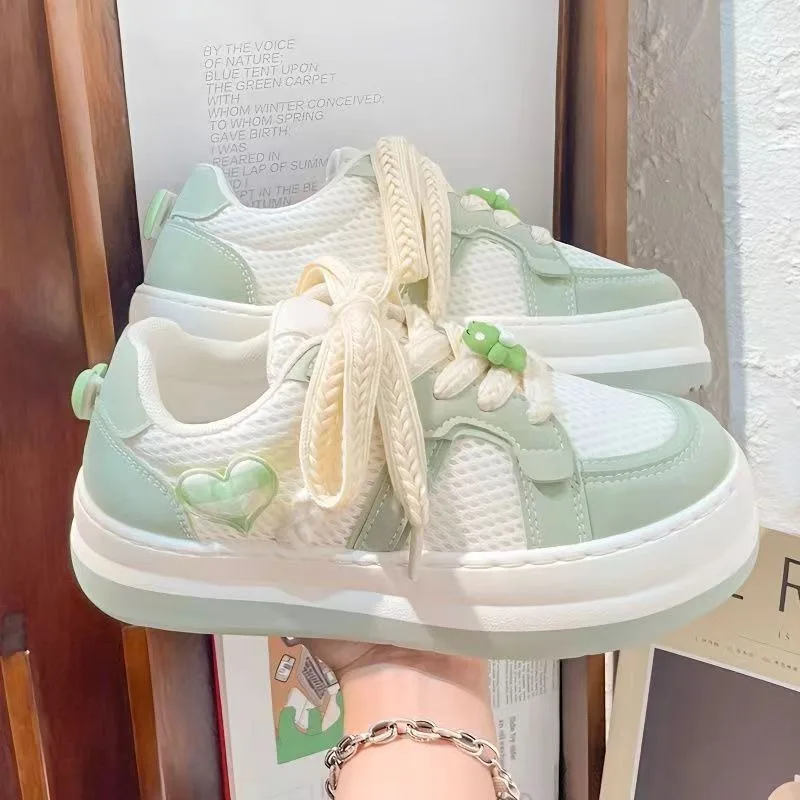 

Spring Autumn New Breathable Mesh Women's Sports Shoes Comfort Lace Up Korean Woman Shoes Everyday Versatile Casual Flat Shoes