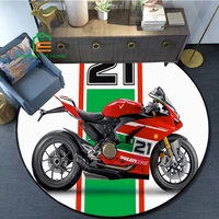 ducati motorcycle racing flannel round area rug for bedroom non slip carpets for living room kitchen mats for floor 5 sizes