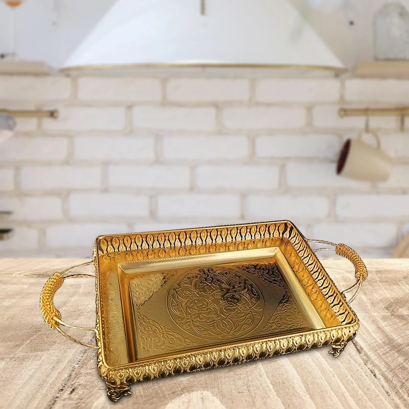 Фруктовая тарелка орнамент подарки прямоугольный десертный поднос украшение