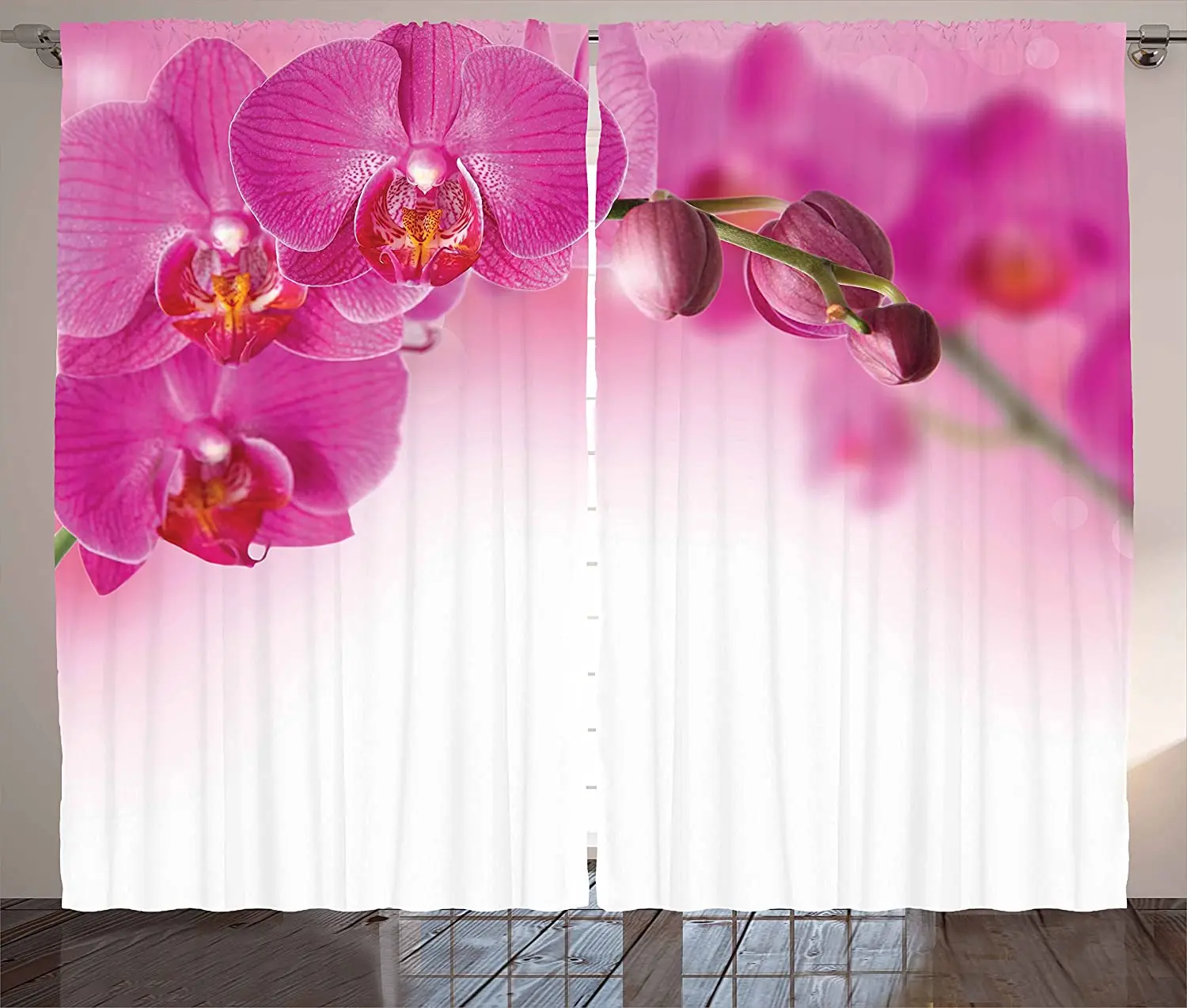 

Garden Plant Orchid Curtains for Bedroom Home Window Treatments Curtains for Living Room