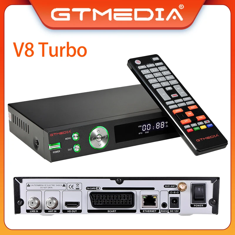 

GTMEDIA V8 Turbo Satellite Receiver TV BOX ​Decoder HD DVB S2X T2 Cable 1080P Support M3U CCAM Stock In CZ Italy Spain