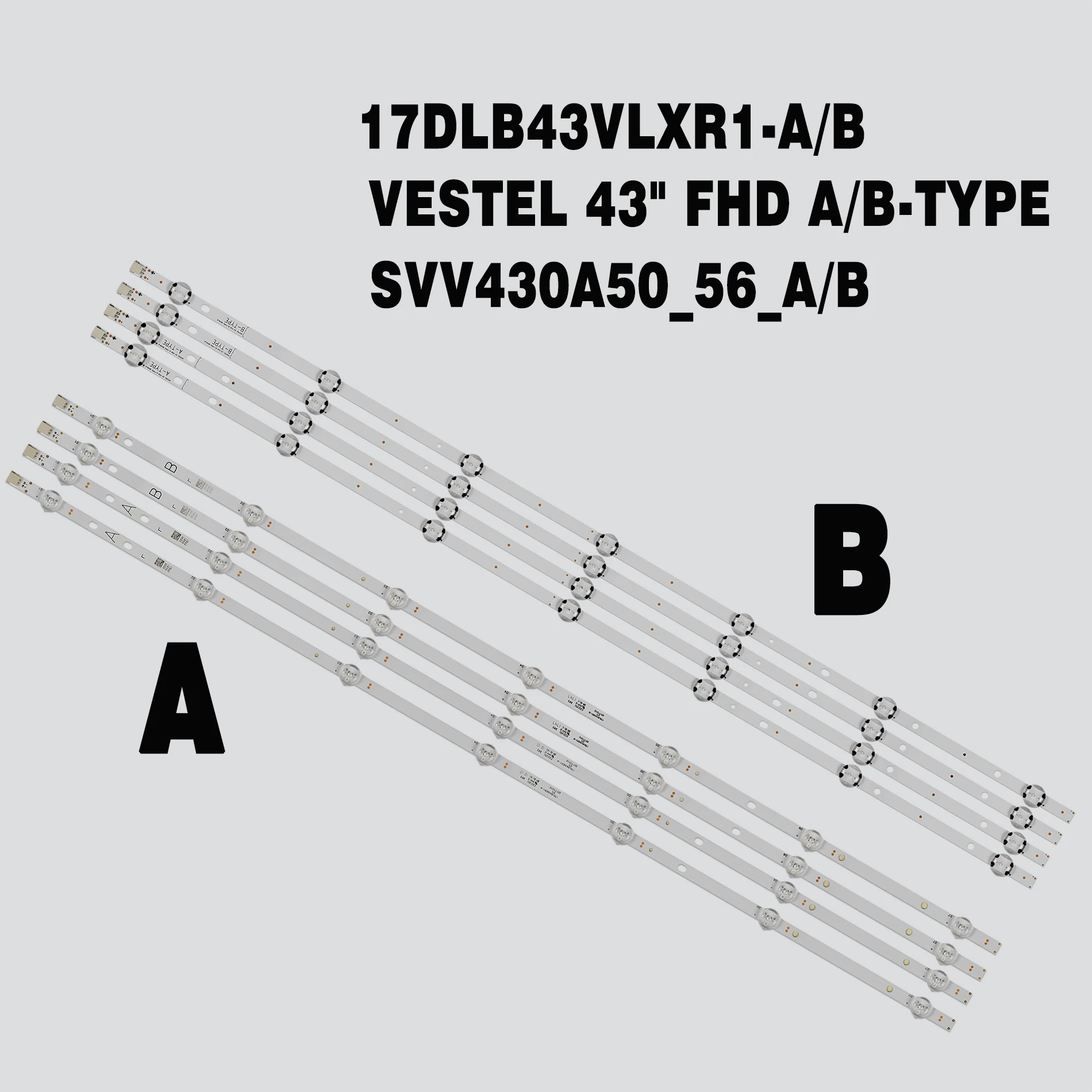 

LED Backlight Strip for VESTEL 43" FHD A-TYPE B-Type 17DLB43VLXR1-A VES430UNDL-2D-N12 VES430UNDS-2D-N14 LUX0143001/01 TX-43E302B