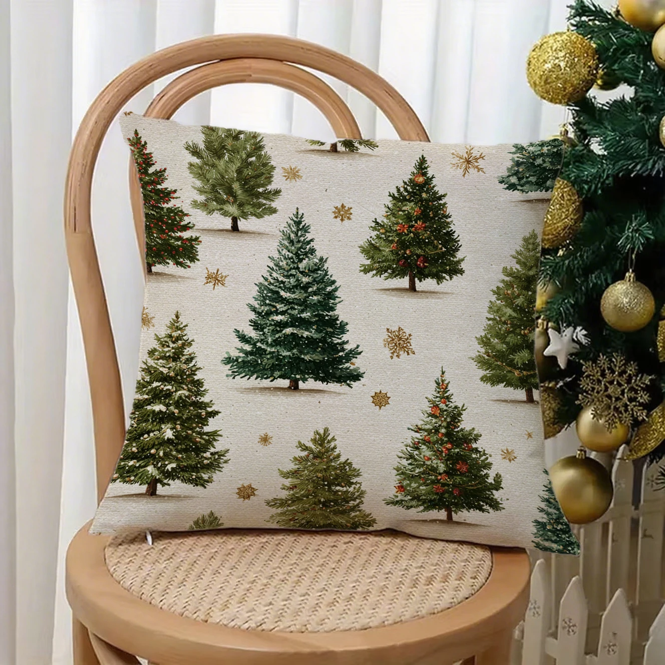 

Рождественская наволочка с принтом ежика 100% полиэстер