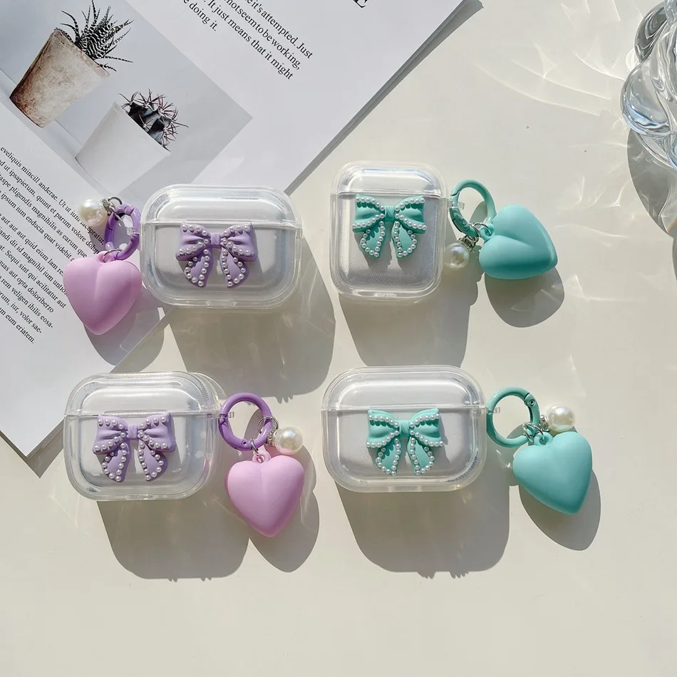 Милый силиконовый чехол для наушников с изображением любящей цепочки для QCY T13 / T18 T17 T10/T11 T8/T8S T1C T12s
