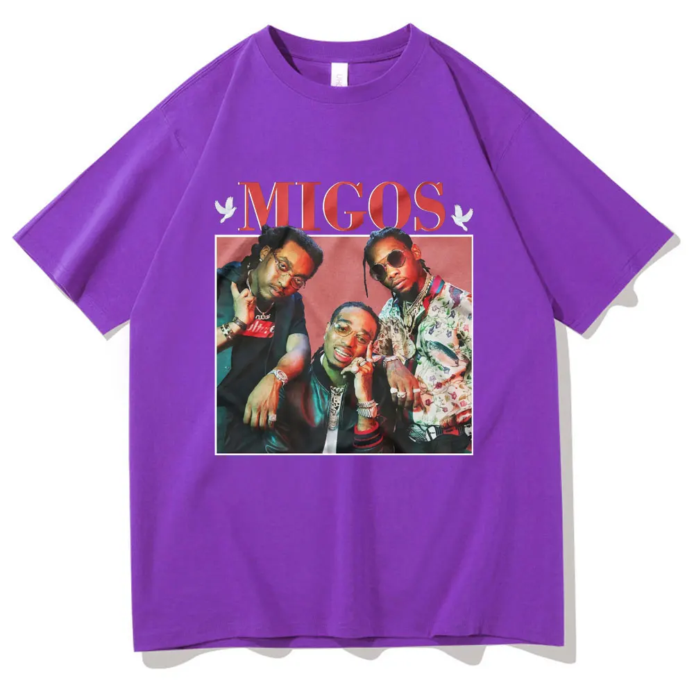Футболка Migos Rapper Мужская/женская с коротким рукавом модная тенниска оверсайз