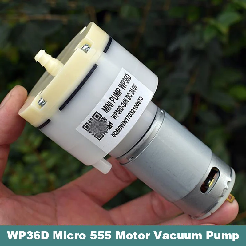 

WP36D DC 12V-24V 10LPM Large Flow 60mm Micro 555 Motor Vacuum Pump Negative Pressure Suction Pump Air Oxygen Diaphragm Pump
