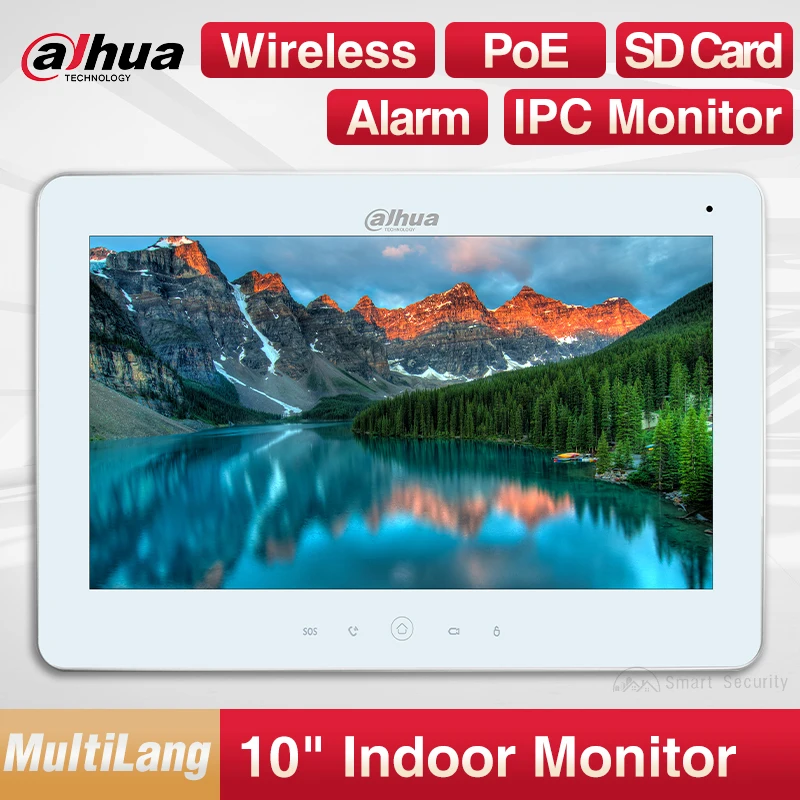 Dahua Original MultiLang 10inch WiFi Video Intercom Screen Smart Doorbell Indoor Monitor IP Camera Surveillance VTH5241DW-S2 PoE