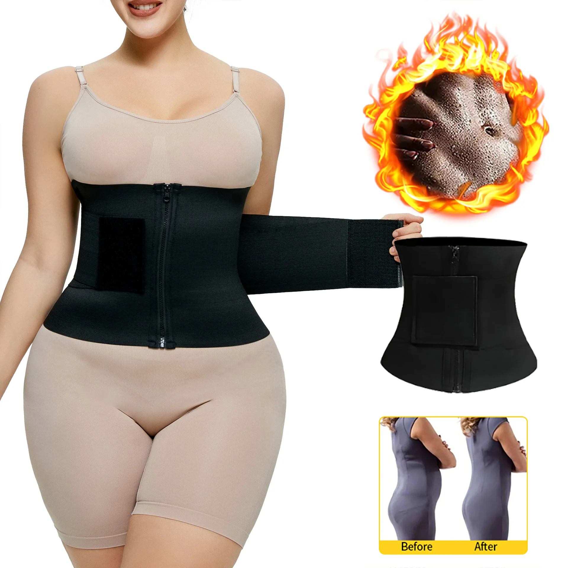 Waist Cincher Trainer Belt Body Shapewear Women Steel Boned Sliming Girdle Shaper Tummy Control Fat Burner