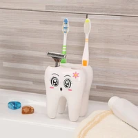 storage holder brush rack cartoon teeth shape bathroom suppies 4 holes shaving toothbrush holder stand bathroom accessories