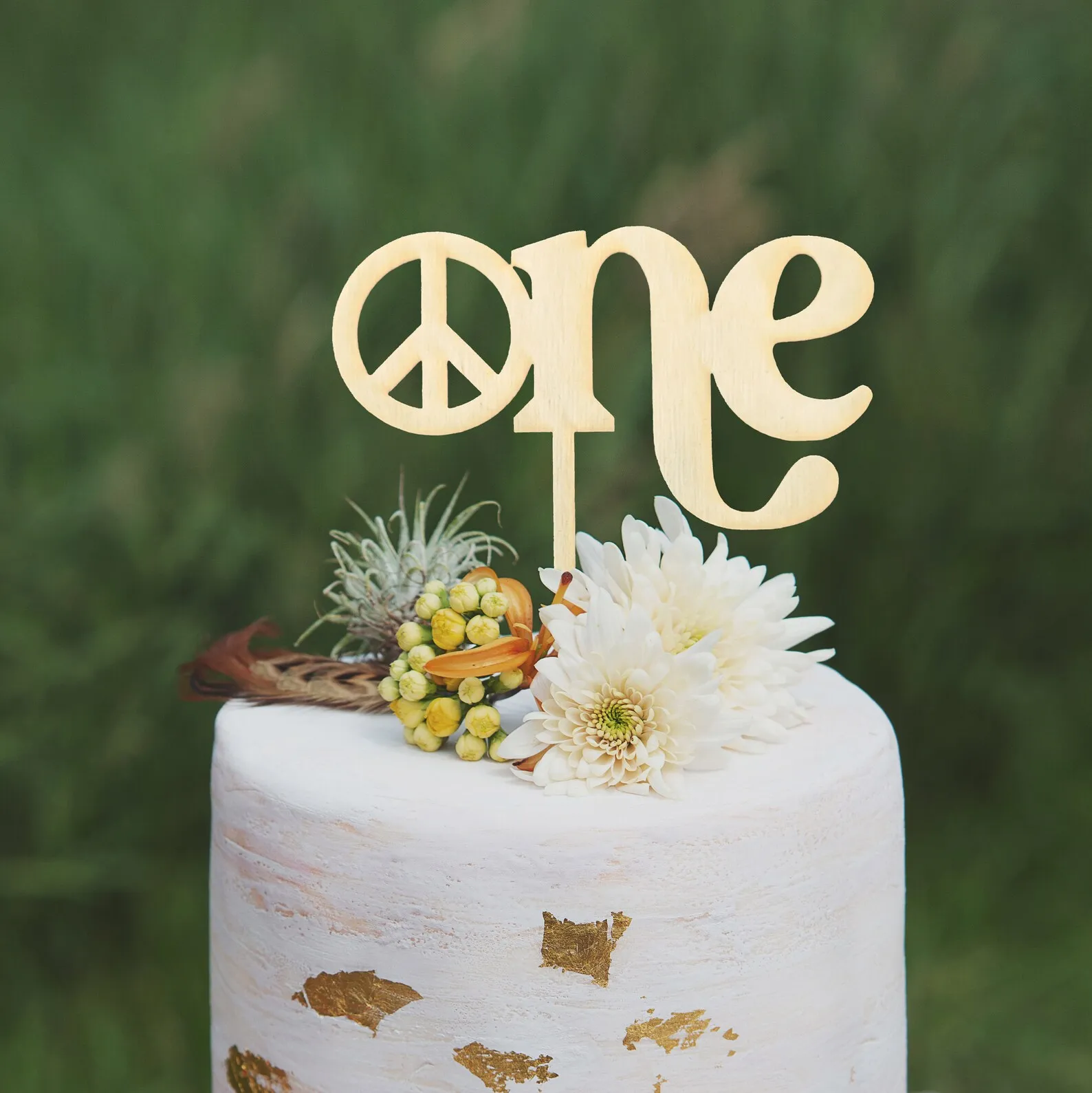 

One groovy cake topper, Peace cake topper,Disco birthday cake topper,Acrylic Topper for Kid 1st Birthday Party Cake Decorations