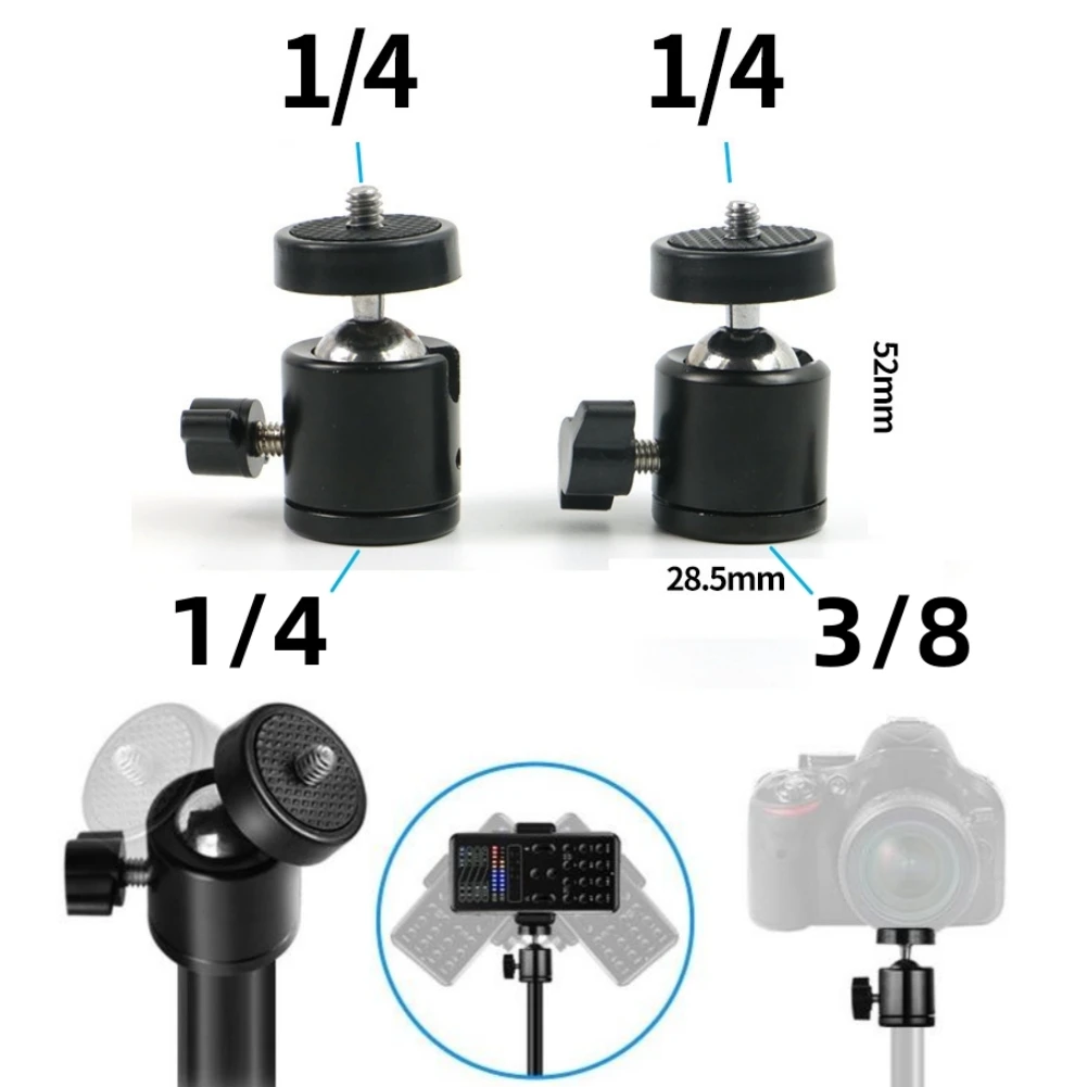 

Ball Head Adapter Angle Adjustment Tripod 1/4 & 3/8 Screw For DSLR Camera Mic Stand LED Light Tripod Tripod Ballhead Accessories