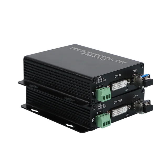 Фото Хит продаж: оптический KVM-конвертер DVI-LC SFP 4K30Гц, одномодовый, 1-жильный, 20 км, поддержка RS232/EDID/USB, оптический удлинитель DVI. №4