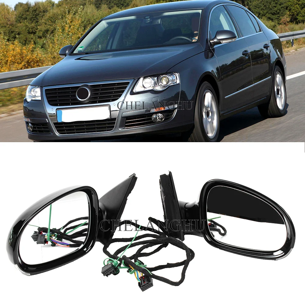 Для VW Passat B6 Sedan Wagon 2006 2007 2008 2009 2010 2011 черное с подогревом Электрическое