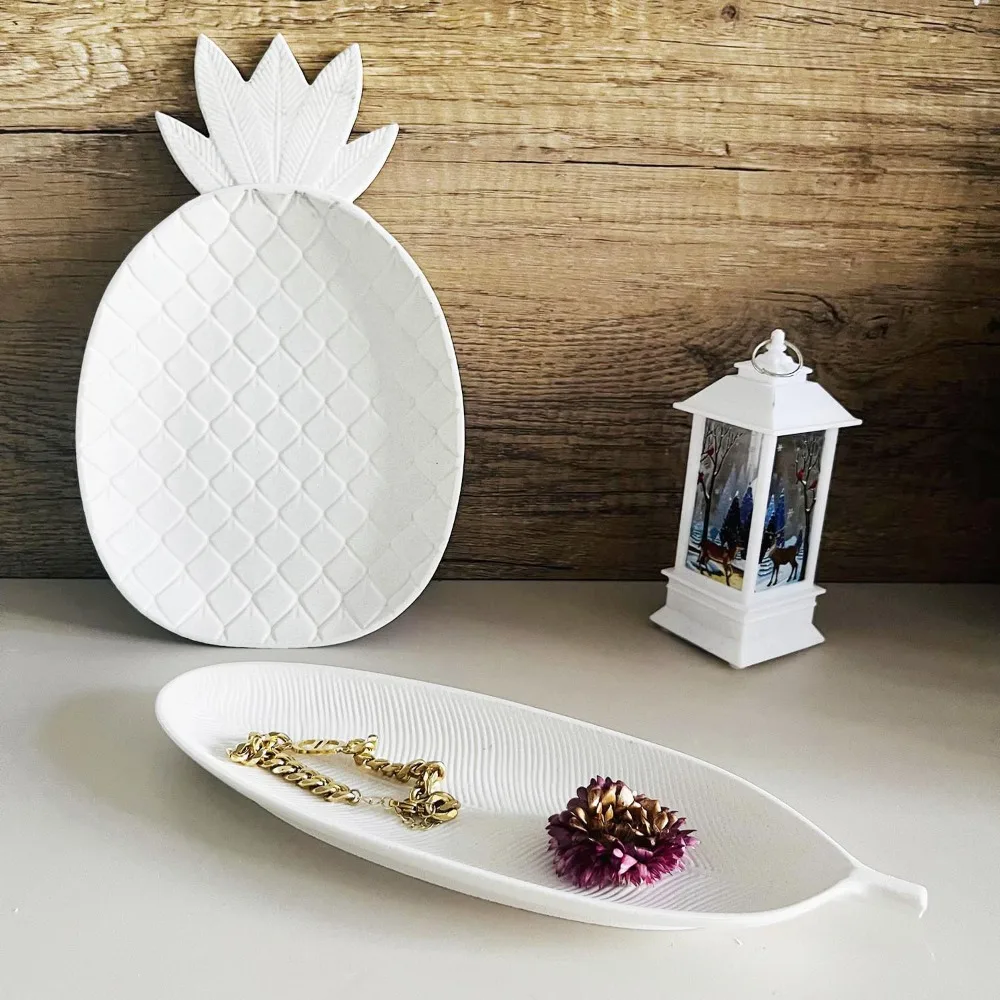 Формы в виде листьев бетонных подносов ананасов посуды силиконовая форма сделай