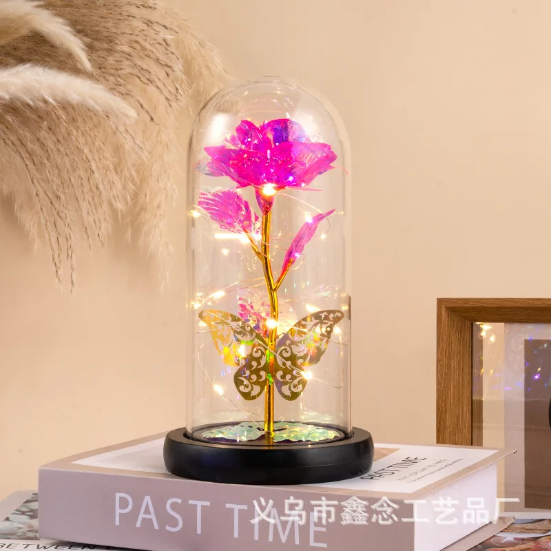 Вечный цветок роза стеклянный абажур имитация цветка подарок на день рождения