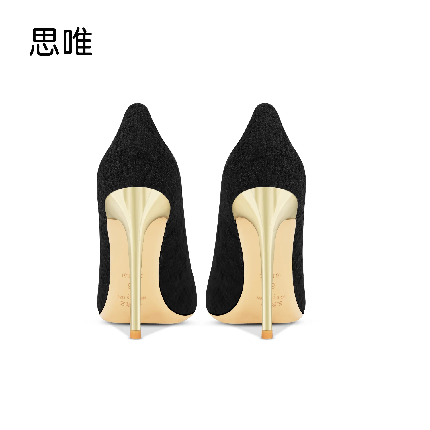 2022 New Metal Head Woman Pumps Pointed Toe Black High Heels Wedding Shoes Female Stiletto Thin heel Sexy Ladies Party Shoes 8cm
