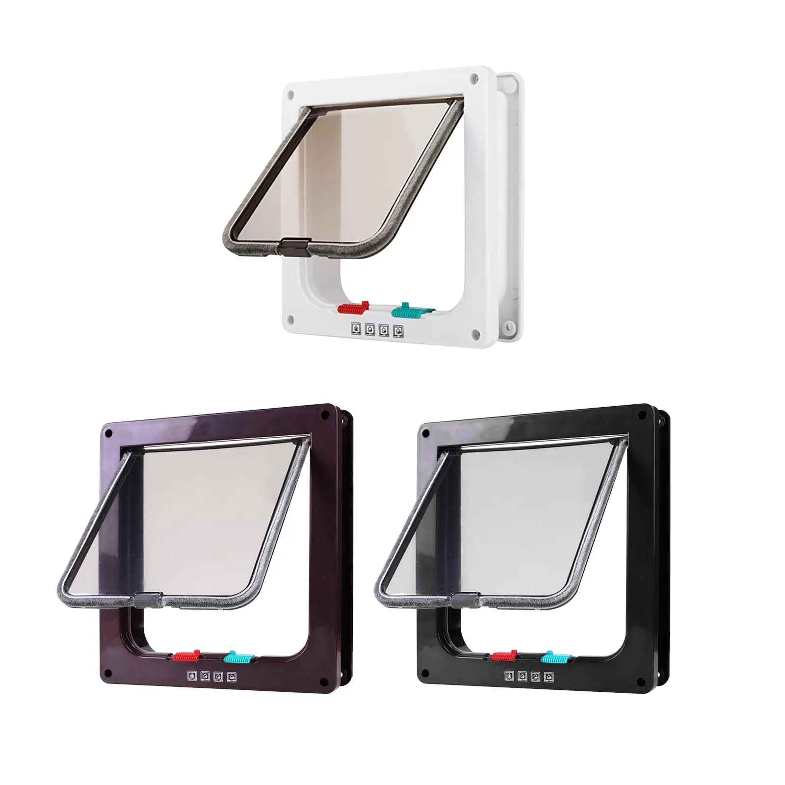 

Cat Doors with 4 Ways Lock Cat Dogs Flap Doors for Interior Exterior