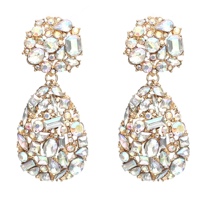 

Water Drop Rhinestone Geometric Earrings for Woman Party Banquet Accessories