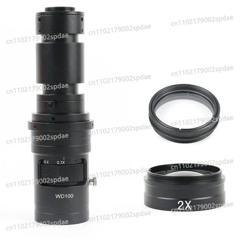 Фото Оптическая линза с зумом 200X/500X с креплением C-Mount, опционально 0.5X/2X/0.35X линза Барлоу для цифровой видеокамеры HDMI/USB для микроскопа №1