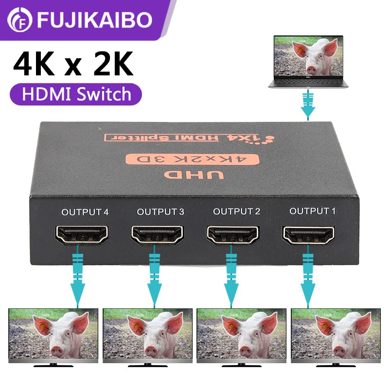 

1 в 4 выхода HDMI кабель разветвитель адаптер 4K HDMI-совместимые хабы HD 3D конвертер для дисплея монитора проектора ноутбука PS3/4 ПК ТВ