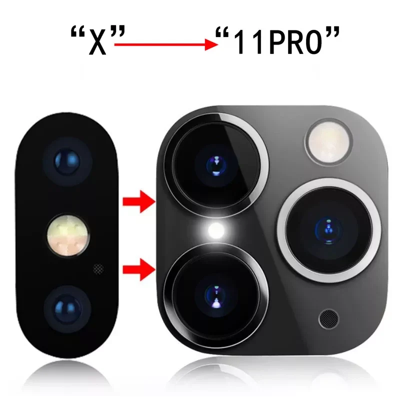 

Rear Camera Lens Sticker Protector Film For iPhoneX XS Max Seconds Change To 11Pro Fake Back Camera Lens Case Cover Ring Bumper