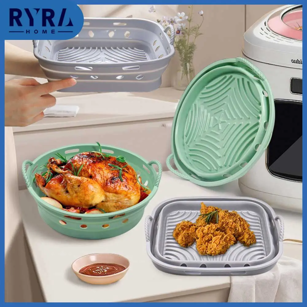 

Air Fried Pot Pad New Food Grade Square Round Barbecue Pad Repeatable Convection Baking Tray Baking Dishes Silicone Barbecue Pad
