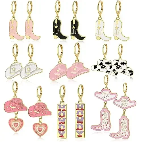 Винтажные розовые белые черные ботинки со звездами висячие серьги с английскими