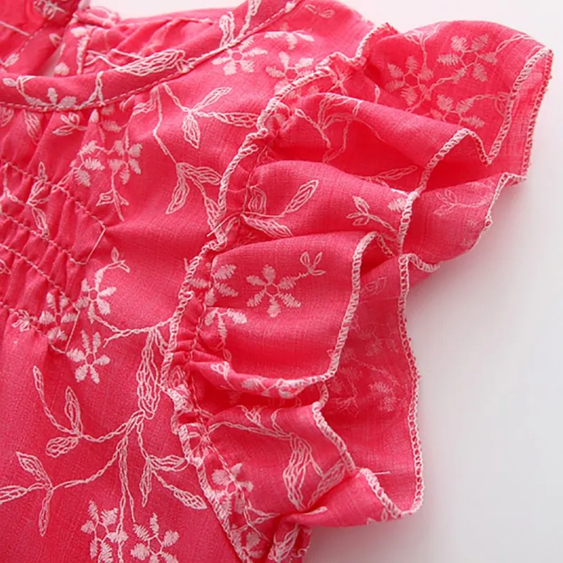 Повседневное летнее хлопковое платье Juba с цветочным принтом для девочек без