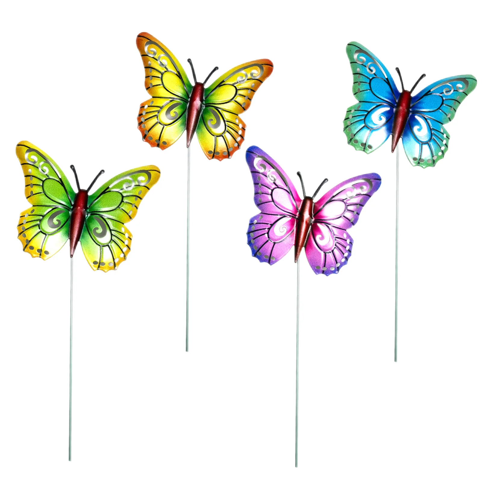 

4 шт. разноцветные бабочки, садовый двор, плантатор, бабочки, украшение, уличный декор, цветок