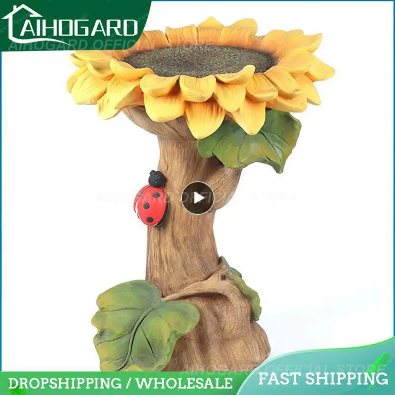 

Polyresin Sunflower Bird Feeder Bird Bath Garden Decorations Home Outdoor Indoor Ornaments Bird's House Creative Garden Decor