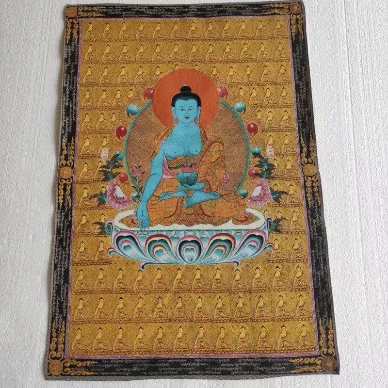 

Тибетский Будда танка, гербизм Будда, вышитая парчовая картина, изысканное украшение для дома, благоприятный танка