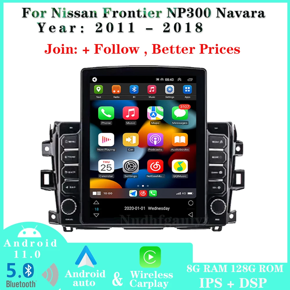 

Магнитола на Android для Nissan Frontier NP300 Navara Tesla, автомобильный мультимедийный видеоплеер, навигатор GPS, встроенный беспроводной Carplay
