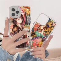 japanese geisha art phone case transparent soft for iphone 12 11 13 7 8 6 s plus x xs xr pro max mini