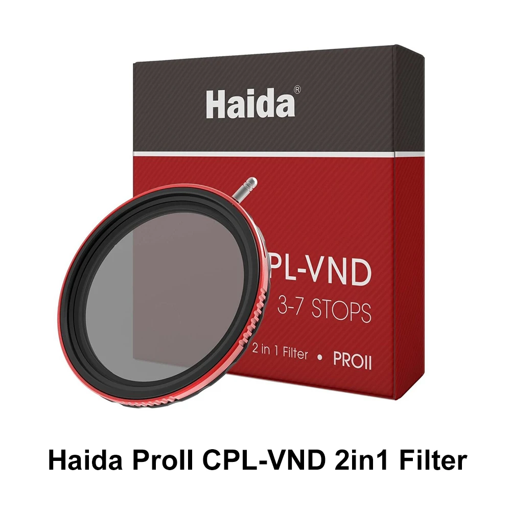 

Haida PROII CPL-VND 2 in 1 Filter 67mm 72mm 77mm 82mm DiminuatorAdjustable Variable 0.9-2.1 Neutral Density Accessories