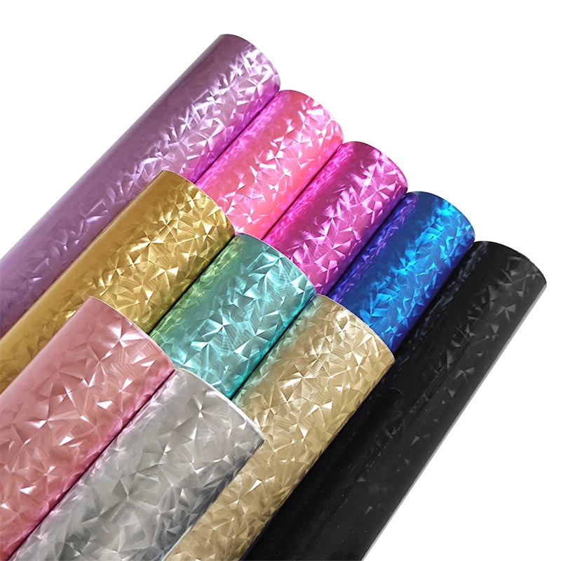 

Embossing Mirror Shiny Glossy PU leatherette Leather Sewing Fabric Sheets Laser Hademade DIY Bow Earring Craft Material 0.7mm