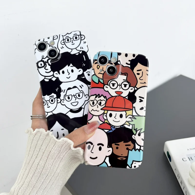 

Cartoon Cute Paintings Crowd Phone Case Cover for IPhone 11 12 13 14 Pro Max Shockproof Cases for IPhone 14 Pro Max Case