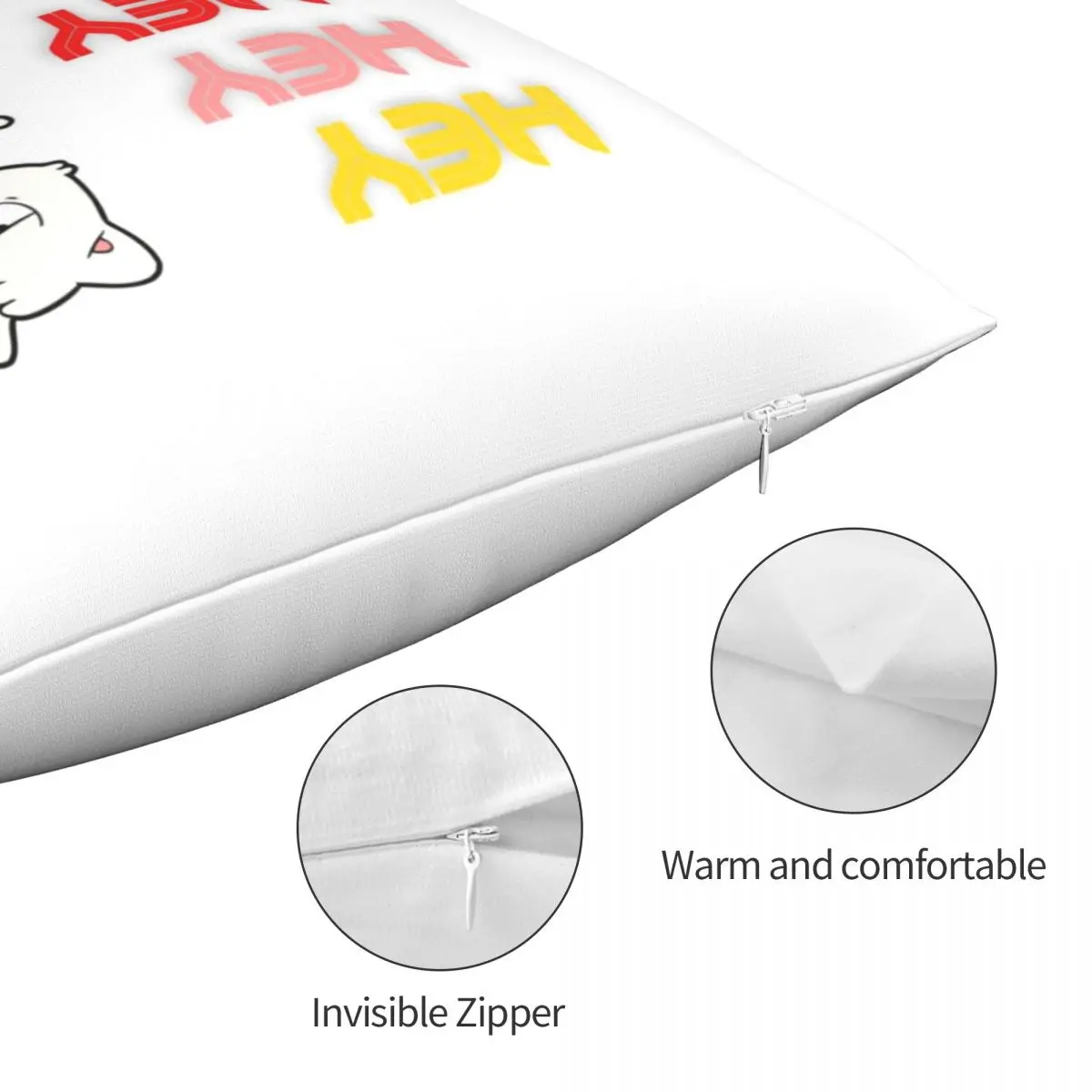 Чехол для подушки с изображением кошек и надписей Hey Cat Said Square декоративный чехол