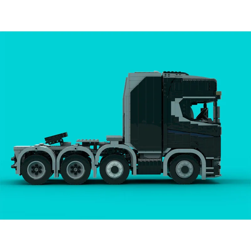 Фото MOC-221188 Грузовой транспортный грузовик 8X4Черный трактор Модель строительного блока 2868ДеталиMOC Креативный строительный блок для мальчиков и детей на день рождения, подарок №4