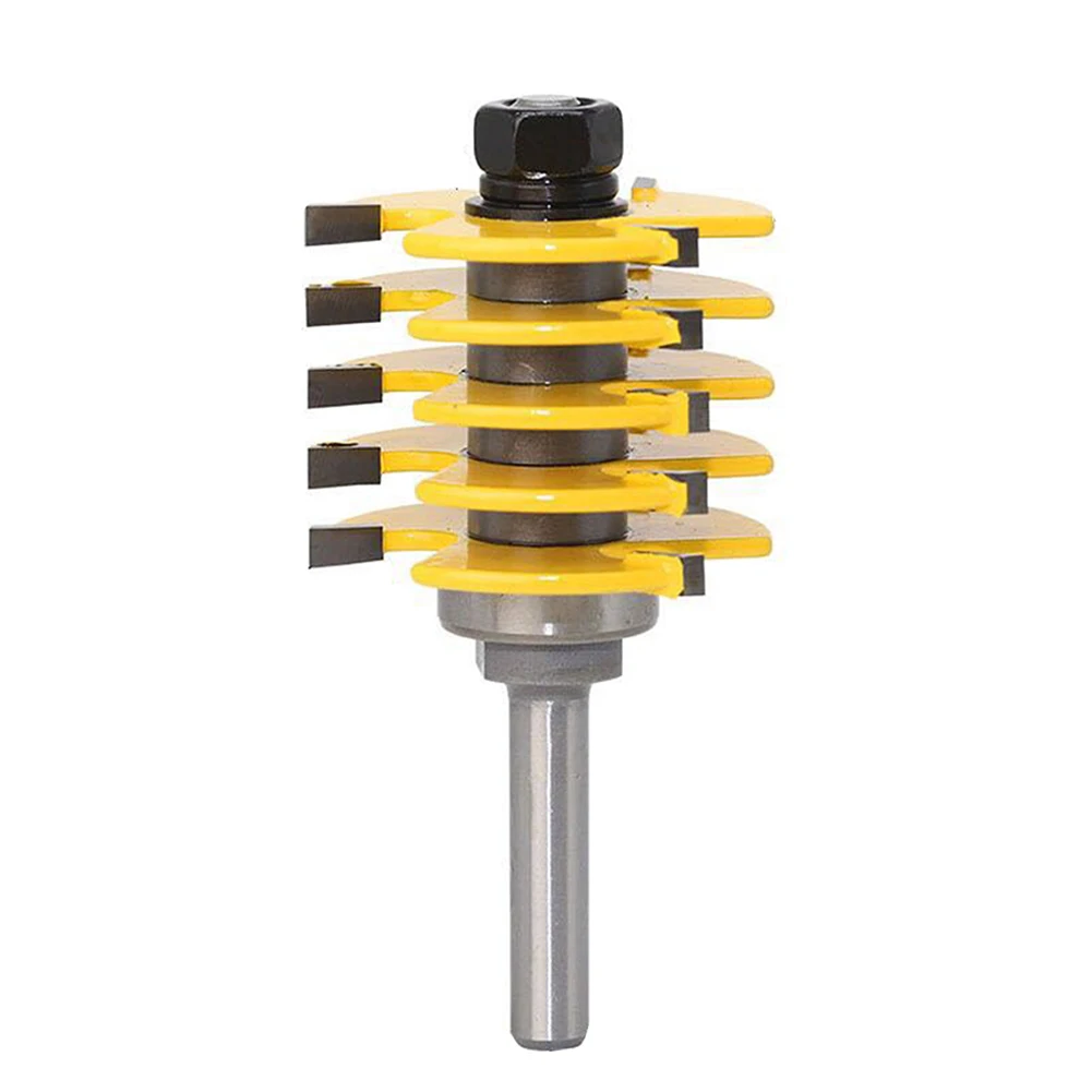 

Cemented Carbide High Hardness Finger Joint Router Bit 3 Teeth Adjustable Tenon Cutter Industrial Grade Universal 8mm 12mm Shank