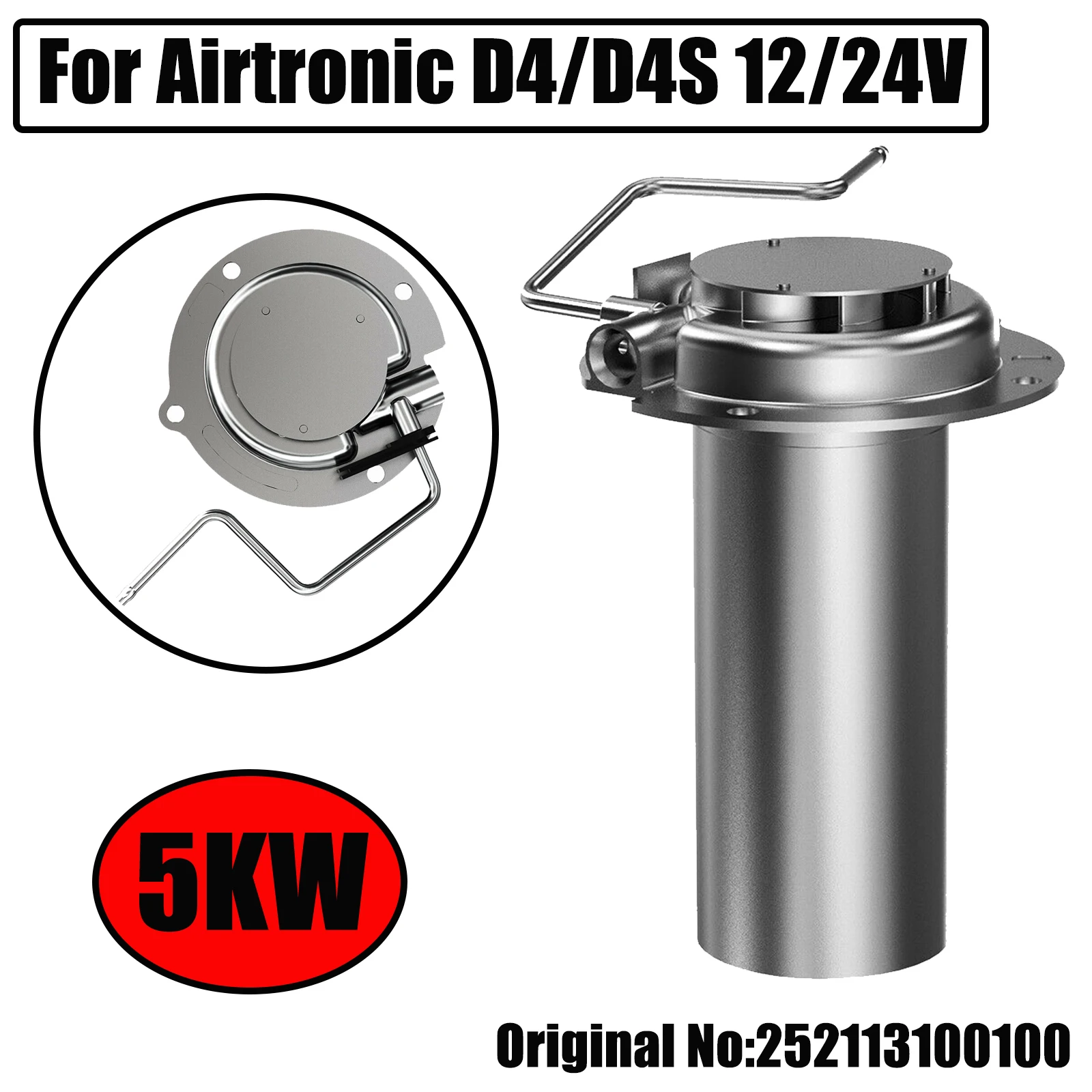 

Heater Burner For Air Diesel Parking Heater Eberspacher Airtronic D4/D4S 5KW 12V / 24V 252113100100 Stainless Steel