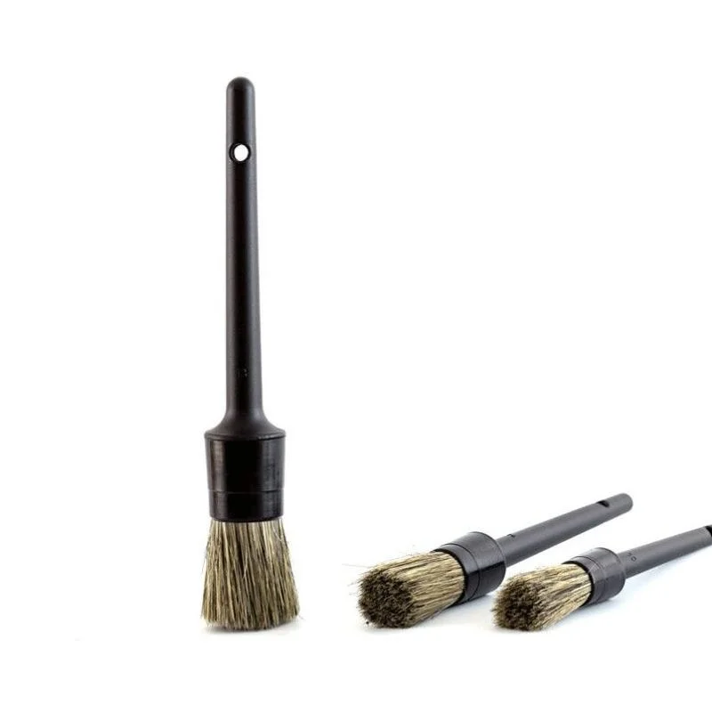 3 Pcs Natural Boar Hair Car Detailing Brush Set Soft Bristle Cleaning Kits Atuo Tire wheel Wash Exterior Accessories |