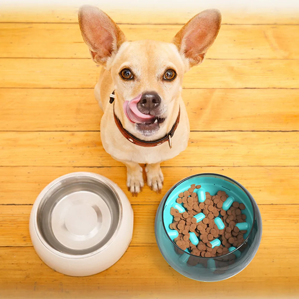 

Plastic ABS Pet Dog Feeder Food Bowl Tumbler Puppy Tilted Slow Feeding Bowls Container Slow Down Eating Dispenser