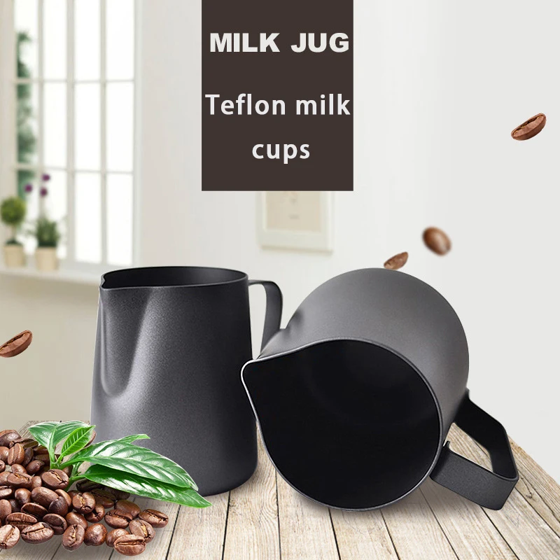 

Кувшин для взбивания молока с антипригарным покрытием, кувшин из нержавеющей стали для приготовления взбитого молока, эспрессо, кофе, барис...