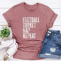 football turkey nap repeat graphic tee vintage tops for women football turkey graphic t shirts vintage clothes 100 cotton