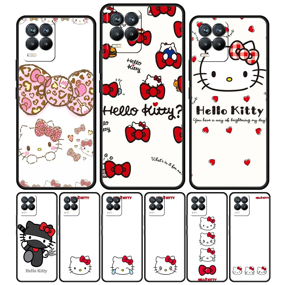 

Case Cover for Realme 8 Pro 6 7 9 8i 9i C3 C11 C15 C21 C21y C25y GT XT Neo2 Neo3 C35 Black Fashion Armor Hello Kitty Lovely