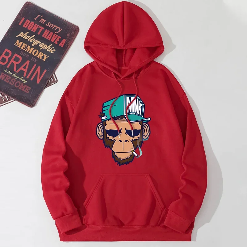 Осенне-зимний новый мужской модный повседневный свободный пуловер с капюшоном и