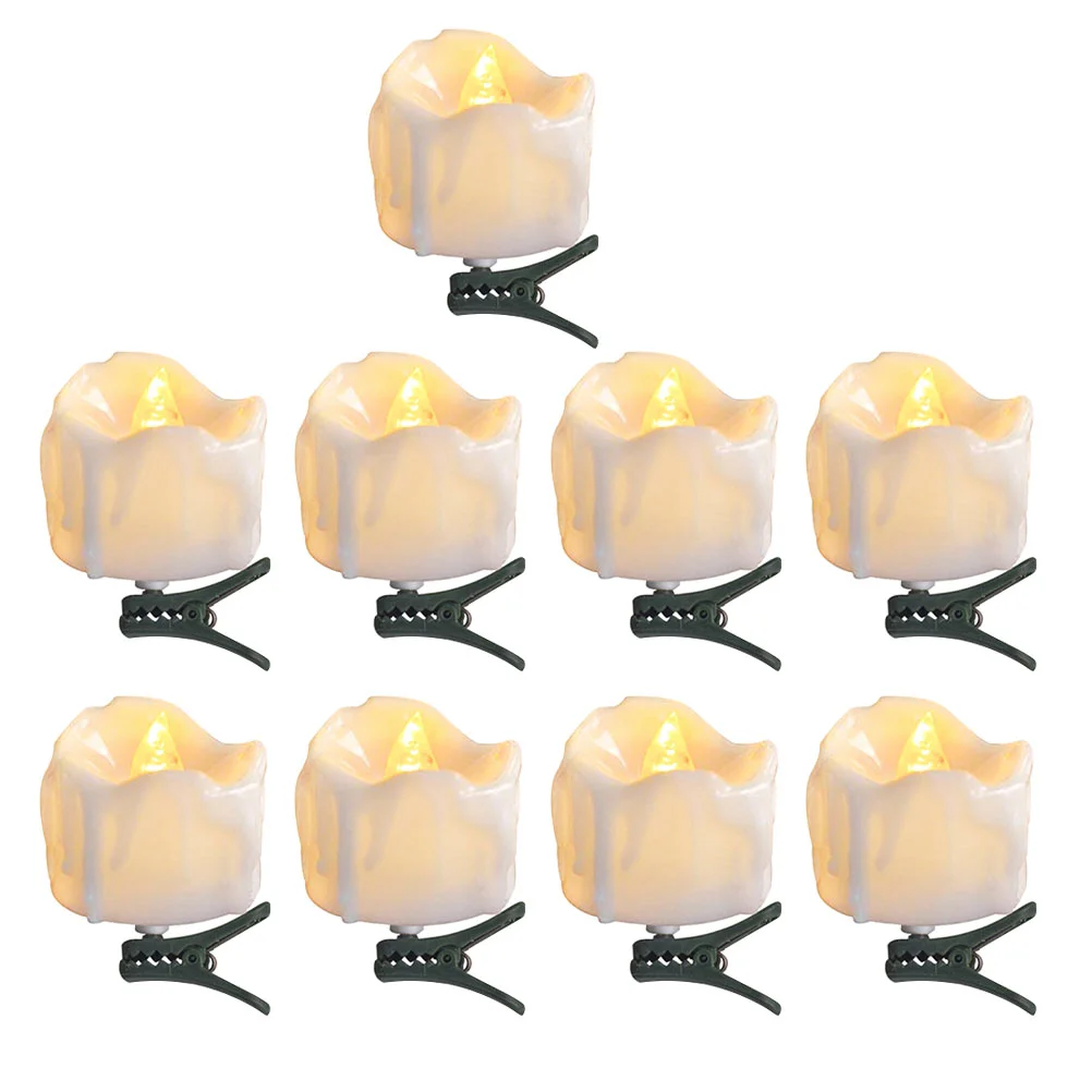 

Candles Lights Flameless Wax Taper Teachristmas Clips Fake Tapeer Led Proposal Holiday Lamp Artificial Light Tree