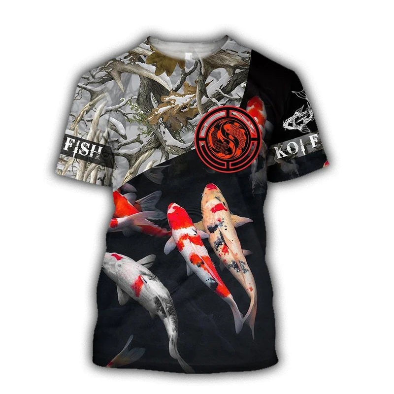 

Летняя мужская футболка с рисунком морской рыбы, модная детская футболка с 3D-принтом, футболка с коротким рукавом, Одежда большого размера д...
